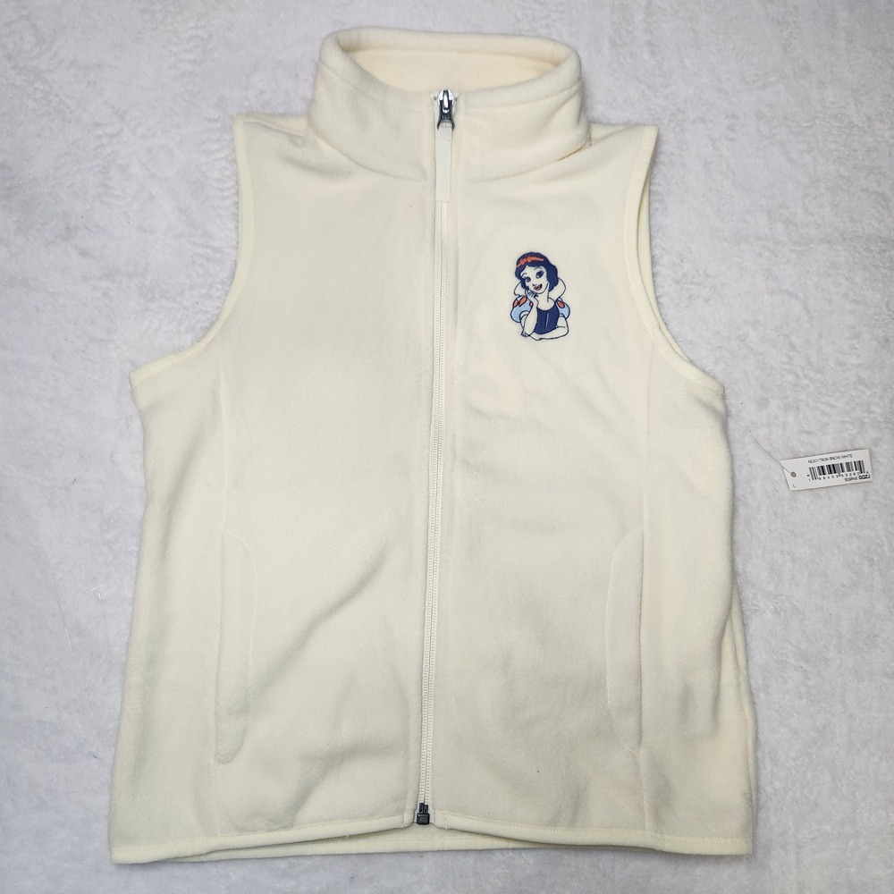 Disney Snow White Fleece Vest Cream Girls Large NEW Winter essential Ski Resort